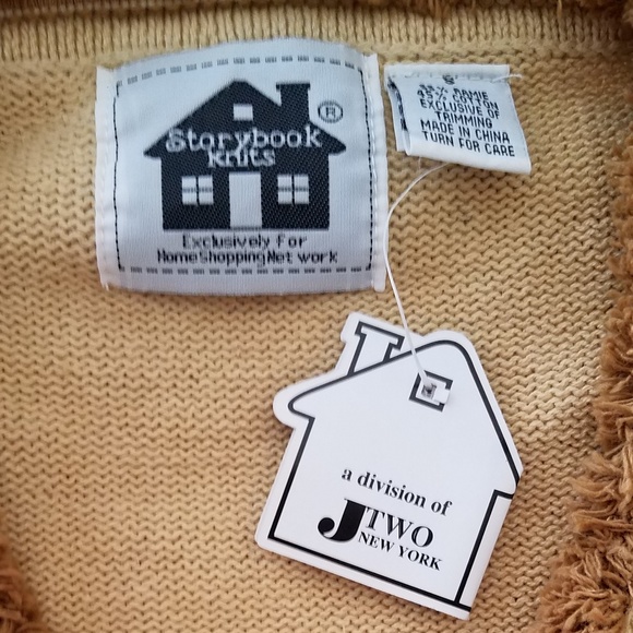 Tan Beaded Embroidered Full Zip Sweater Cardigan - Picture 6 of 6